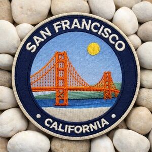 San Francisco CA Iron On Patch 3 Inch Embroidered Golden Gate Bridge